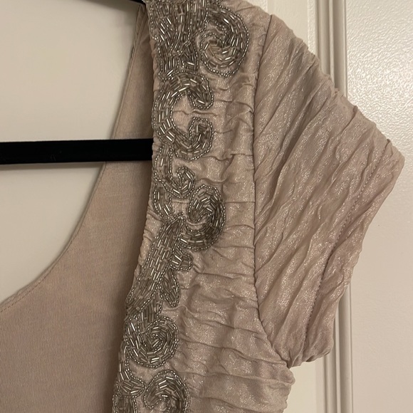 Free People Bringing Sexy Back Dress Low drop back Floral beaded size S Cream. - Picture 6 of 14